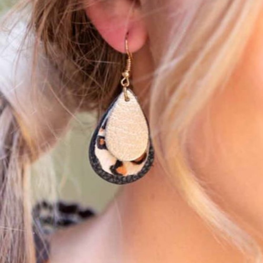 Leopard Triple Layered Earrings